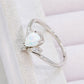 Modern Style Opal Platinum-Plated Ring
