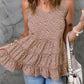 Printed Frill Trim V-Neck Tiered Cami