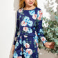 Girls Floral Long Sleeve Top and Shorts Set