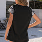 Leopard and Snakeskin Sleeve Baseball Tee