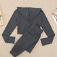 Zip-Up Ribbed Hoodie and Joggers Lounge Set
