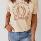 Slogan Graphic Cuffed Sleeve Tee Shirt