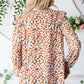 Printed Ruffle Shoulder Long Sleeve Blouse