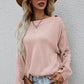 Button Detail Boat Neck Sweater
