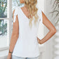Tie-Shoulder V-Neck Satin Tank Top