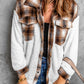 Plaid Snap Front Fleece Shacket