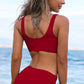 Crisscross Drawstring Detail Bikini Set