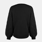 Openwork Balloon Sleeve Pullover Sweater