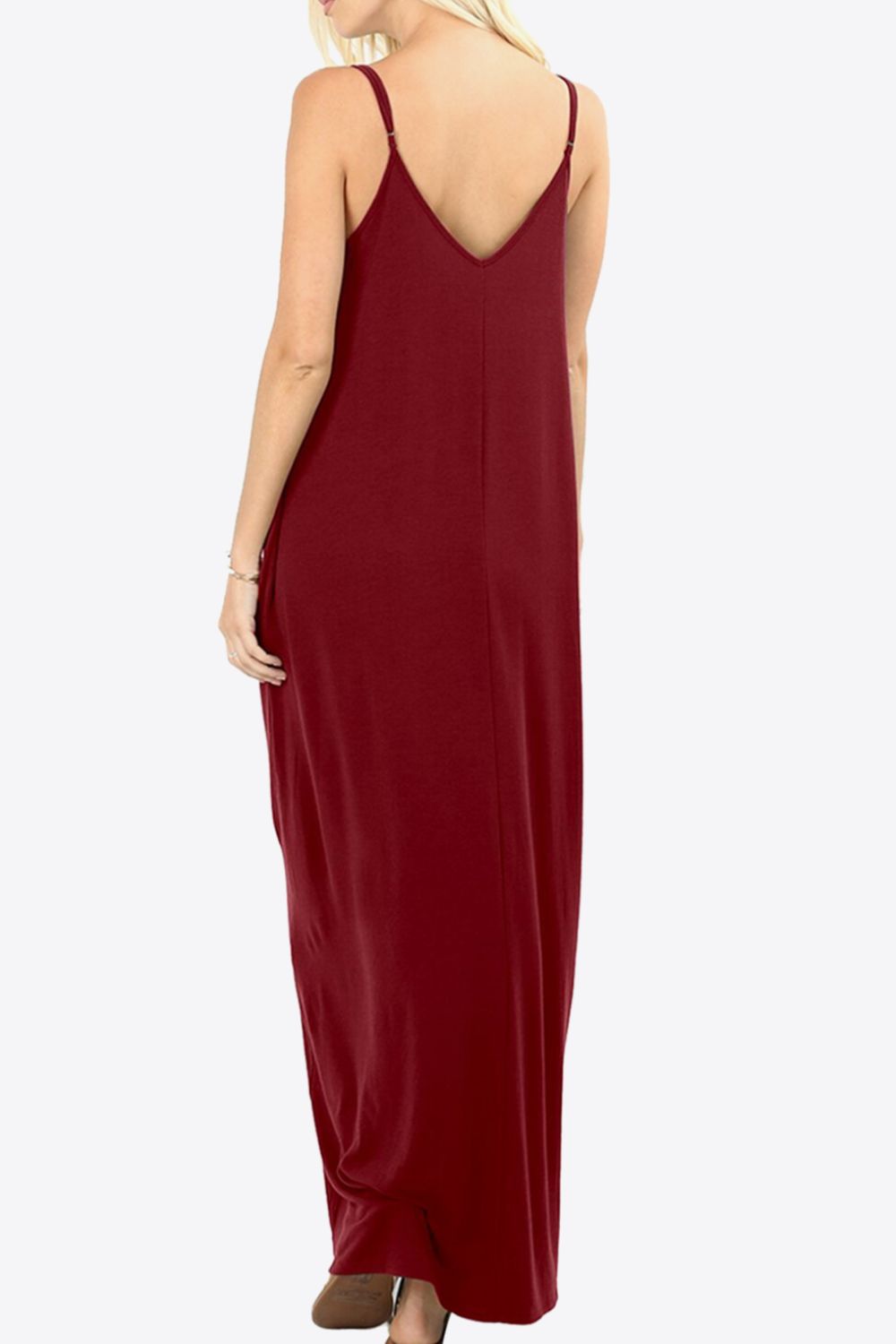 Floral Spaghetti Strap Maxi Dress with Pockets
