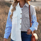 Color Block Button Front Shirt with Pockets