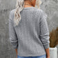 Button Front Ruffle Trim V-Neck Cardigan
