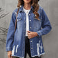 Distressed Raw Hem Denim Jacket with Pockets
