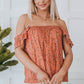 Floral Smocked Square Neck Top
