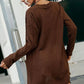 Cable-Knit Open Front Longline Cardigan with Pockets