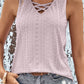 Crisscross V-Neck Eyelet Tank