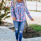 Leopard and Tie-Dye Print Ruffle Hem Top