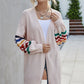 Multicolored Stripe Open Front Longline Cardigan