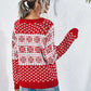 Snowflake Print Raglan Sleeve Sweater