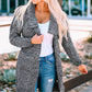 Heathered Open Front Longline Cardigan with Pockets