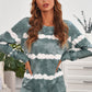 Tie-dyed Stripes Long Sleeve Shorts Lounge Set