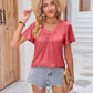 Ruched V-Neck Short Sleeve Tee