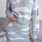 Cloud Print Ribbed Trim Sweater and Skirt Set