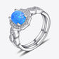 2-Piece 925 Sterling Silver Opal Ring Set