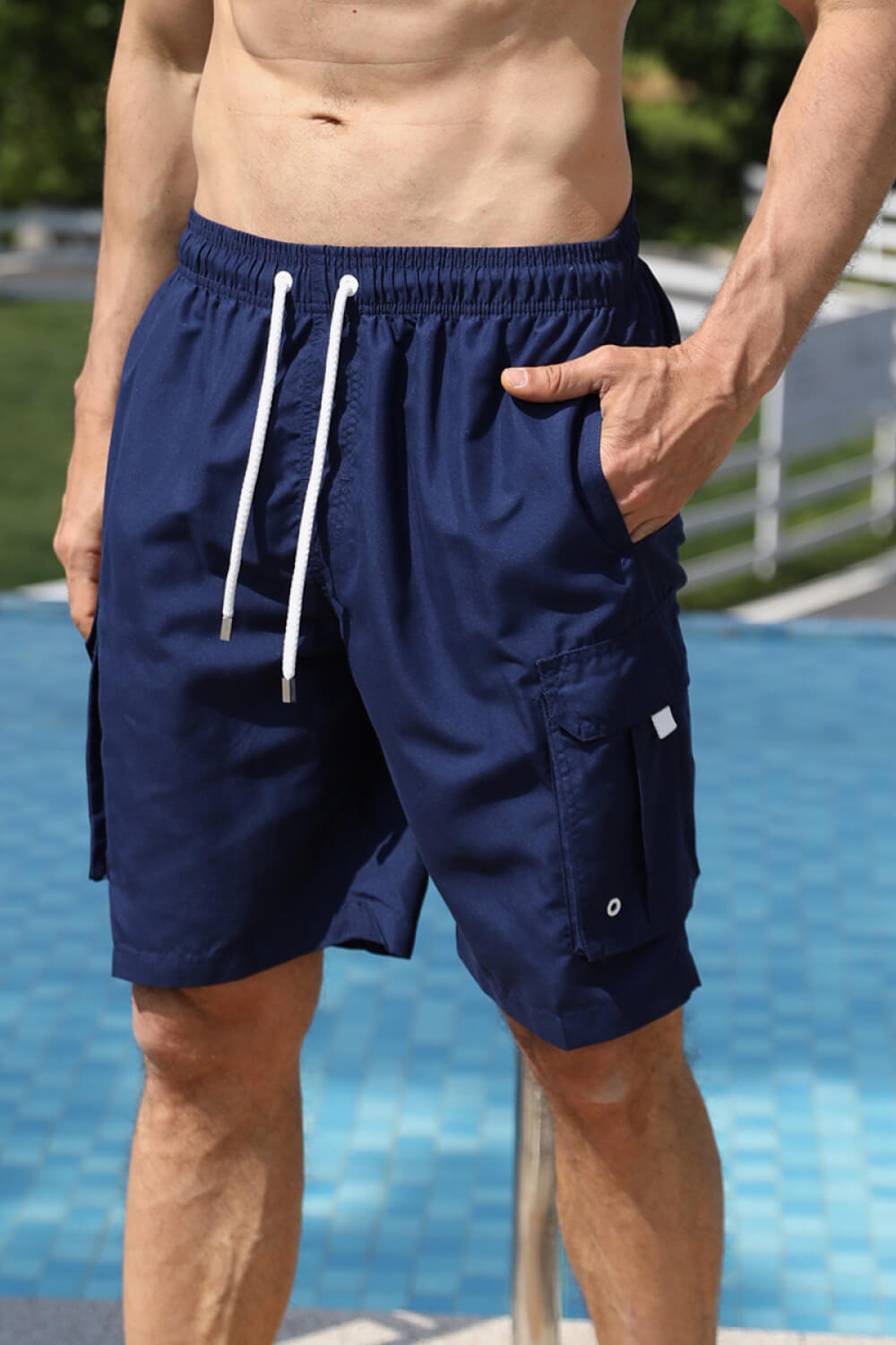 Drawstring Waist Cargo Shorts