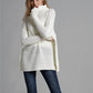 Exposed Seam Funnel Neck Tunic Sweater