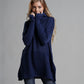 Exposed Seam Funnel Neck Tunic Sweater