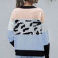 Color Block Drop Shoulder Button Down Cardigan