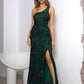 Today Was A Fairytale Sequin One-Shoulder Split Dress