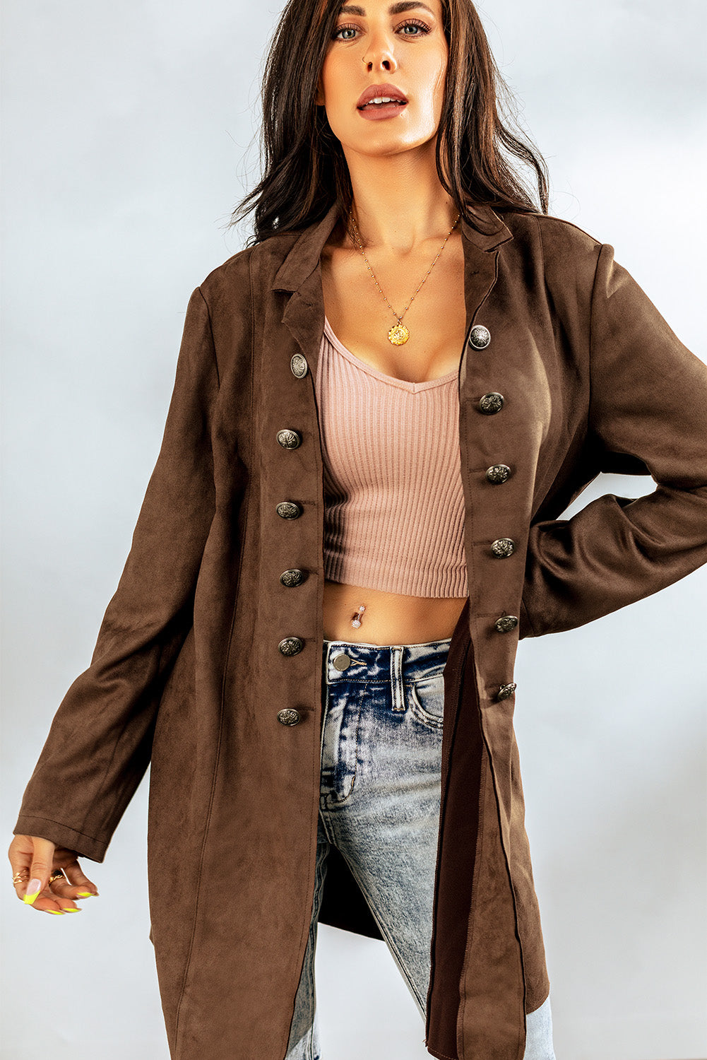 Double-Breasted Longline Jacket