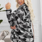 Printed Button Detail Teddy Jacket with Pockets