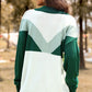 Color Block Chevron Half-Button Sweater