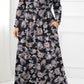 Plus Size Round Neck Long Sleeve Maxi Dress with Pockets