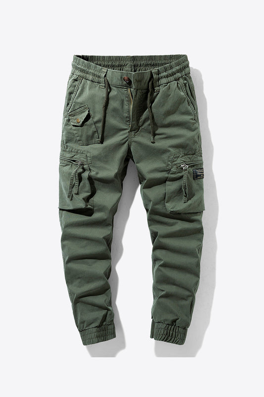 Drawstring Waist Cargo Joggers