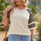 Leopard Contrast Ruffled Top
