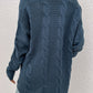 Cable-Knit Open Front Longline Cardigan