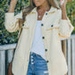 Turn Down Collar Buttoned Shirt Jacket