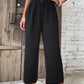 Ruched High Waist Straight Leg Pants