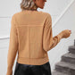 V-Neck Dropped Shoulder Long Sleeve Knit Top