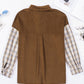 Plaid Corduroy Shirt Jacket with Pockets