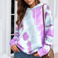 Dropped Sleeve Tie-dye Hoodie with Drawstring