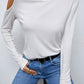 Cold-Shoulder Round Neck Long Sleeve Top