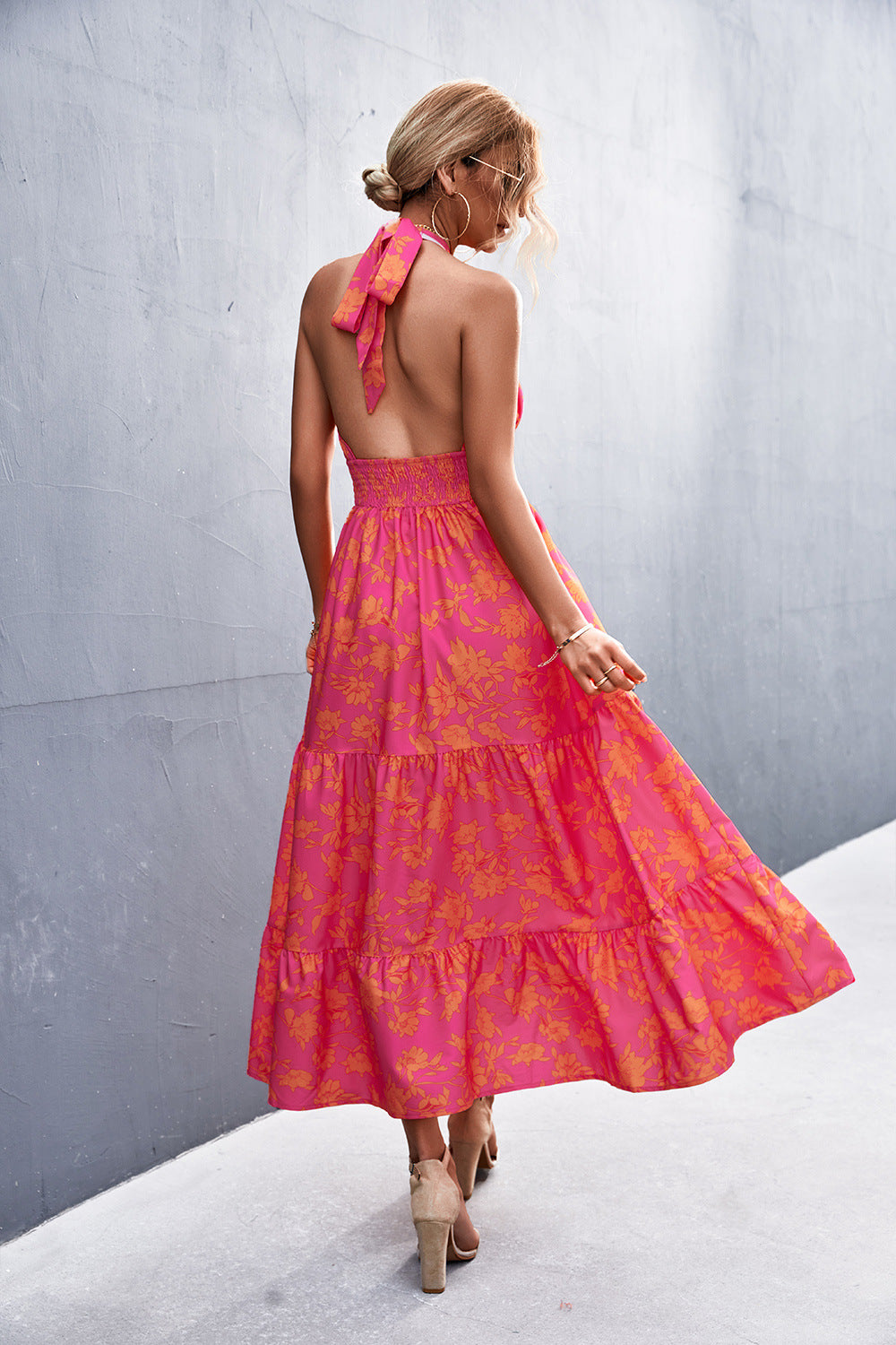 Someday Soon Printed Halter Dress
