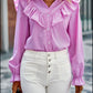 Flounce Sleeve Ruffled Shirt
