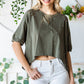 Distressed Asymmetric Hem Cropped Tee Shirt
