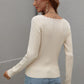 V-Neck Ribbed Knit Top