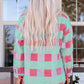 Plaid Button Front Dropped Shoulder Shacket